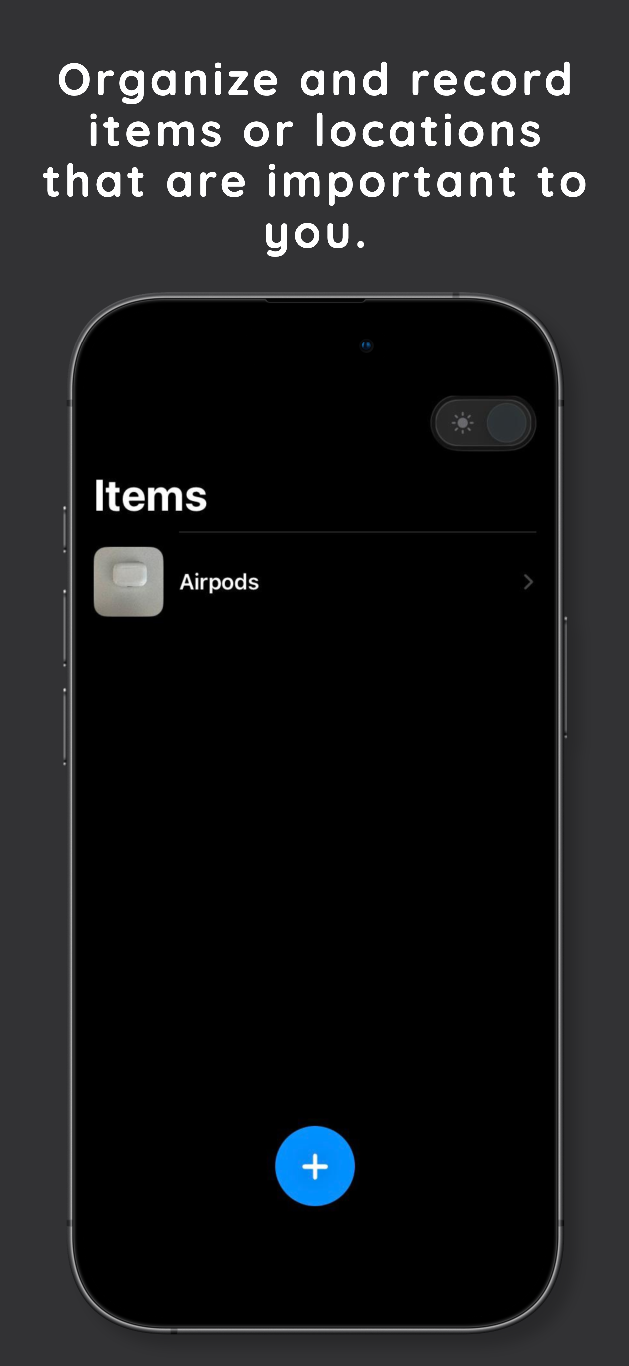 Dark mode — items list
