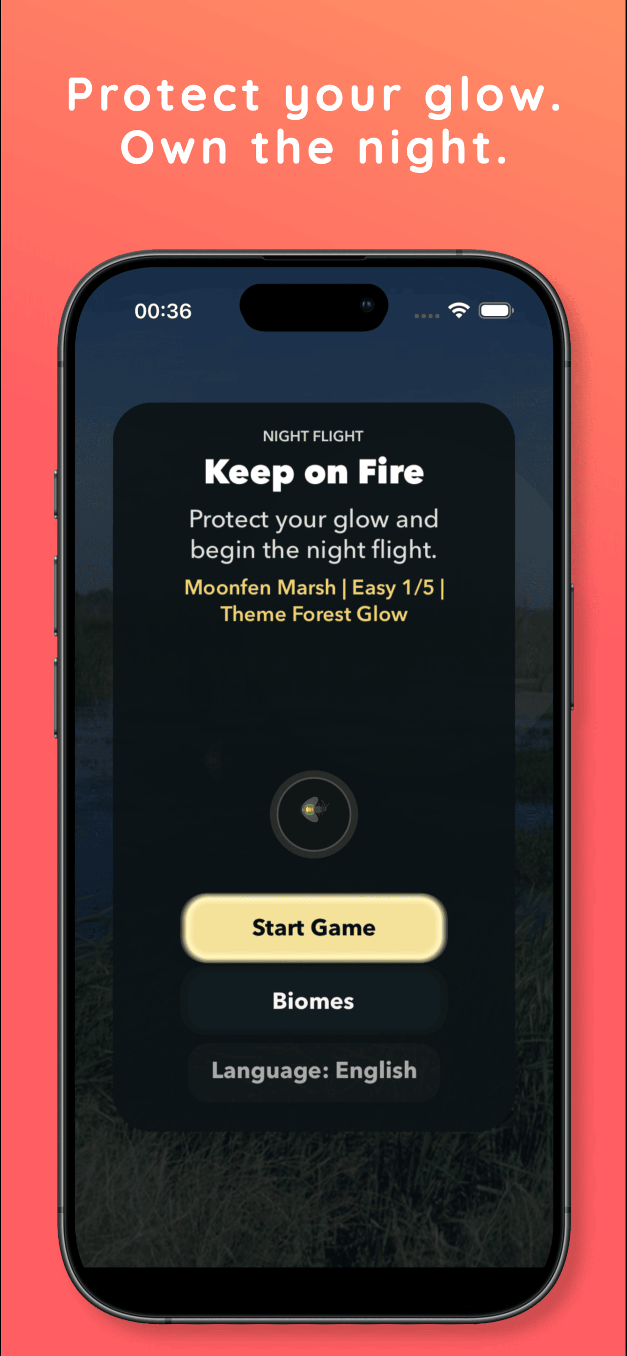Keep on Fire main menu on iPhone
