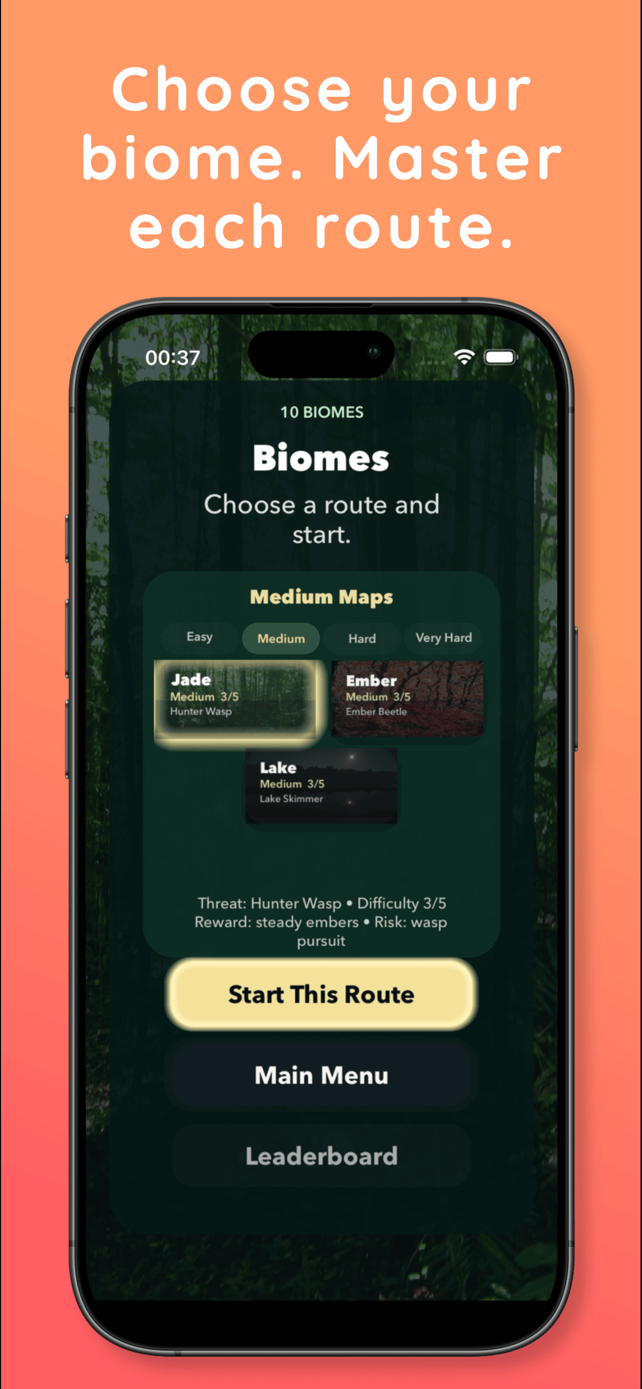 Keep on Fire leaderboard screen on iPhone